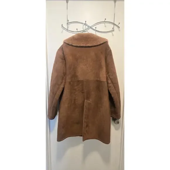 Sheepskin Shop Portland Sheepskin Coat Bone Buttons Vintage Size 40 - Picture 2 of 13